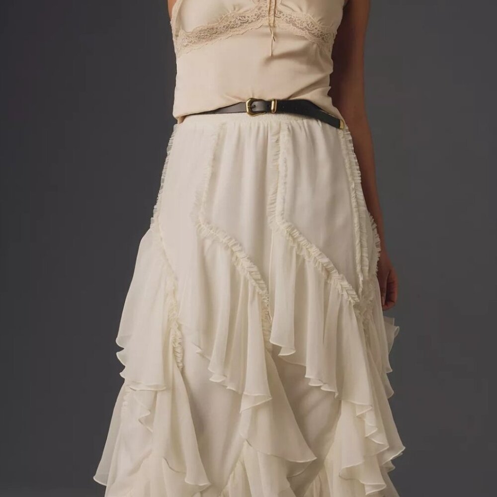 Anthropologie Kavita Bhartia Ruffle Maxi Skirt - Picture 2 of 5